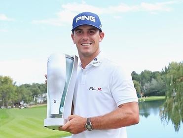 Billy Horschel with the BMW Championship trophy